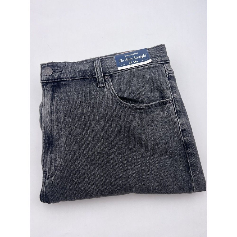 Abercrombie & Fitch Womens Slim Straight Ultra High Rise Curve Love Jeans 34 18R